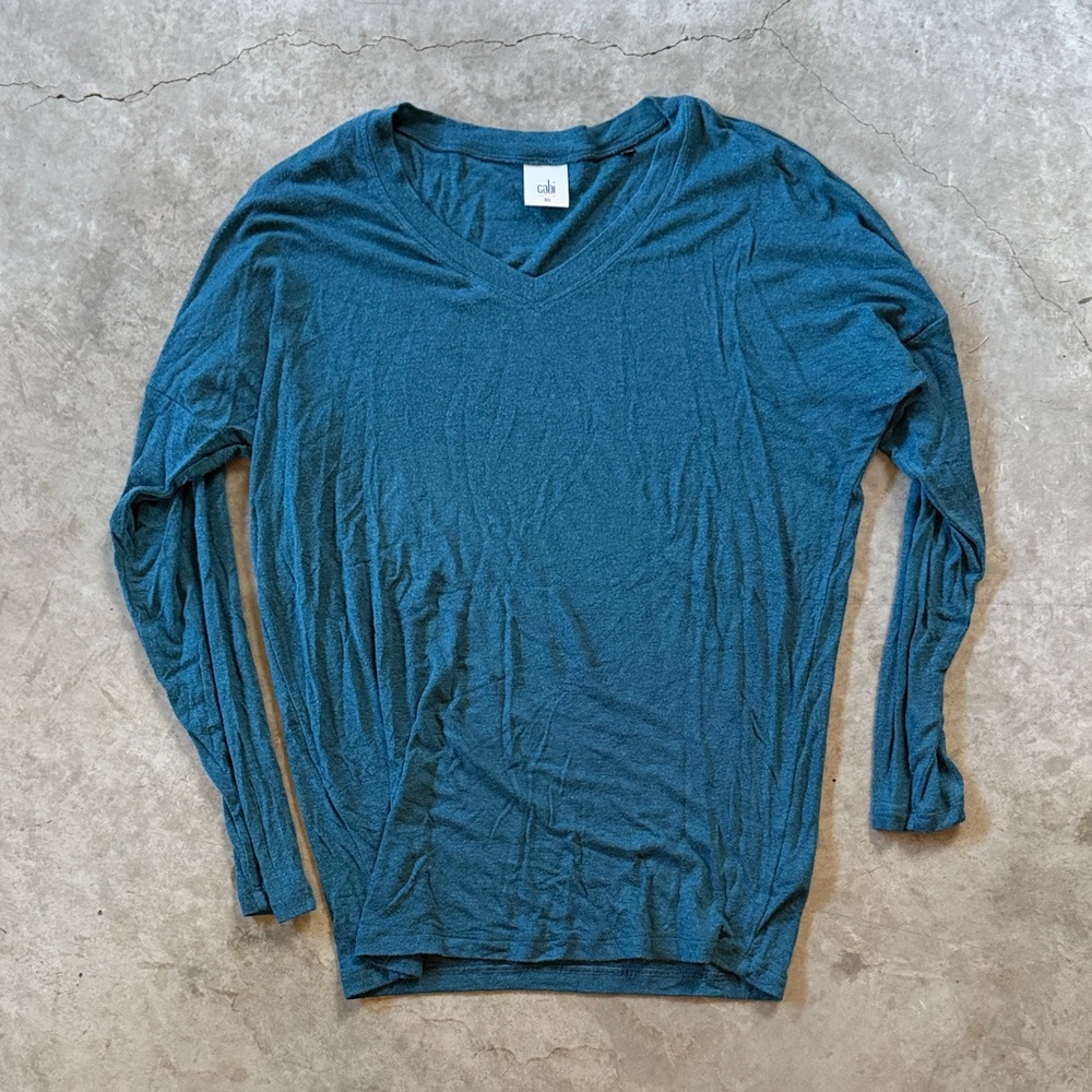 CAbi Teal Long Sleeve Top
